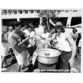Fairy floss in forum, Orientation Week