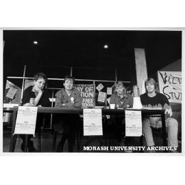 Students protesting outside University Offices