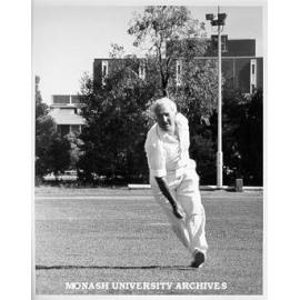 Professor Owen Potter in Professorial Board cricket match