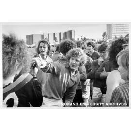 Football team members taking a break