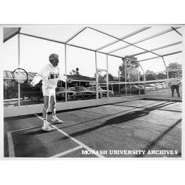 Brian Dixon and Leigh Branagan playing squennis