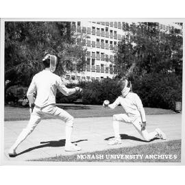 Fencing club demonstration, Orientation Week