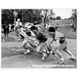 Mr Doug Ellis starting competitors in The Great Race