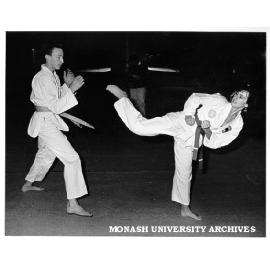 Tae Kwon Do medal winners Marlene Ryzman (right) and David Katic