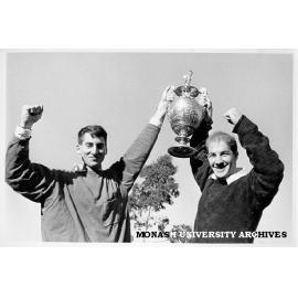 Rowing team members Justin Negri and Andrew Cohen with Oxford-Cambridge Cup