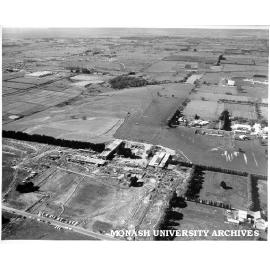 Aerial view of Science buildings under construction, September 1960