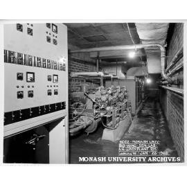 Biology wing senior laboratory air conditioning plant room, 26 January 1962