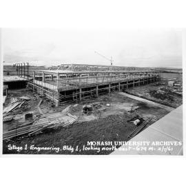 Engineering building under construction, 2 July 1961