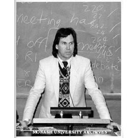 Composer Barry Conyngham speaking at public lecture