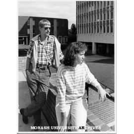 Linguistics exchange students Andreas Kotza and Maria Wodziak