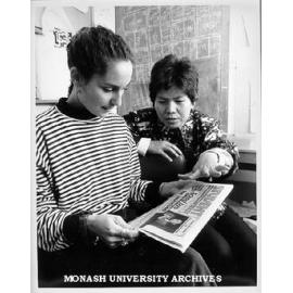 Siriporn Srethapramote (right), editor of Thai 'Student Weekly' with 'Lot's Wife' editor Jenny Munz