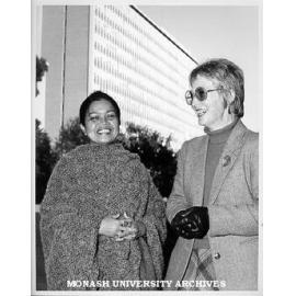 Visitor Dr Rounaq Jahan with Norma Sullivan of Anthropology
