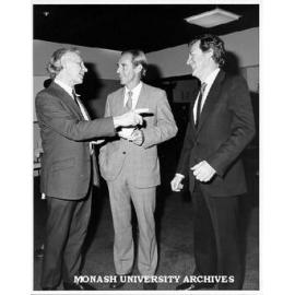 Premier Mr John Cain, Deputy Vice-Chancellor Professor Kevin Westfold and Pro-Vice-Chancellor Professor Mal Logan