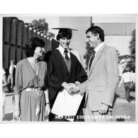 Ron and Helen Clarke congratulating son Marcus