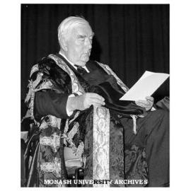 Sir Robert Menzies at installation of Sir Douglas Menzies as Chancellor
