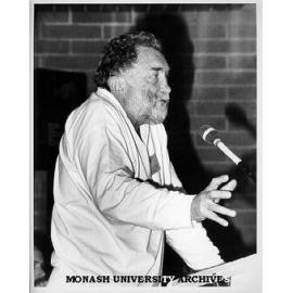 Professor David Bellamy speaking at 'Weeds on Public Land' symposium