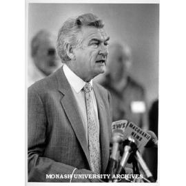 Prime Minister Mr Bob Hawke opening Springvale Legal Services new premises
