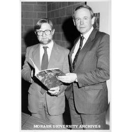 Dr Tim Ealey (left) with Minister for Conservation, Forests and Lands, Mr Rod Mackenzie