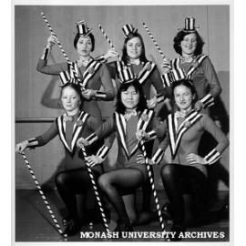 Tap section of Monash Modern Dance Group in 'Rock of Ages', from back left: Judie Pike, Sharon Ruyters and Sue Hilton; front left: Sue Holmes, Saw Paik Peng and Jane Bennett
