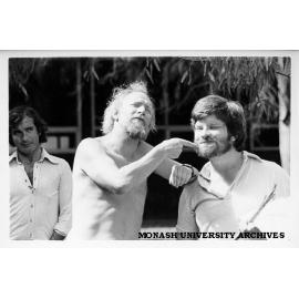 Rehearsal for 'Love's Labours Lost'. Peter Graves as Holofernes (right), Richard Pannell as Don Armado (centre), Michael Warren as Nathaniel