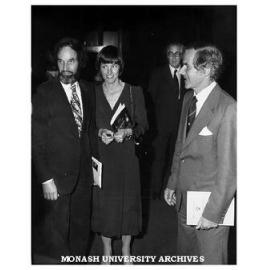 Jurgen and Ruth Ahrend with Vice-Chancellor Professor Ray Martin at Louis Matheson Pipe Organ inauguration