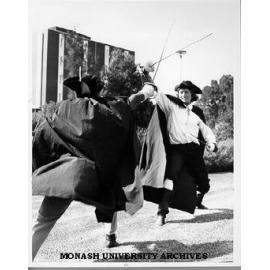 Orientation Week demonstration by Fencing Club members Charles Young and Jim Orchard