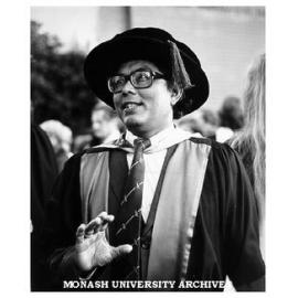 Colombo Plan student Dr Abbas Badib after receiving PhD in Linguistics