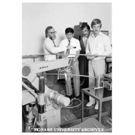 Centre for Robotics consultant Mr Duncan Law (left) and participants in Robotics seminar