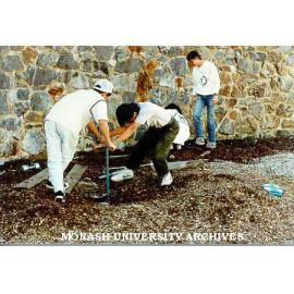 Engineering students on field work