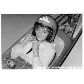 Driver Janet Hadaway in CIT department of Mechanical Engineering entry in Shell Mileage Marathon