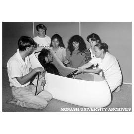 Solar Vehicle Project Manager Paul Wellington with prospective drivers