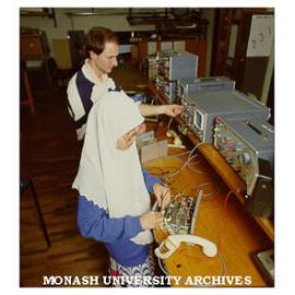 Electrical Engineering students Habibah Abd Jajid and Michael Podolak