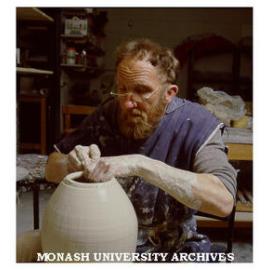 Visiting English potter Michael Casson