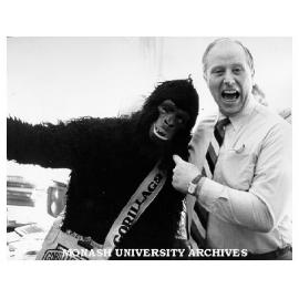 Dean of Art and Design Harold Farey with 'Gorillagram'