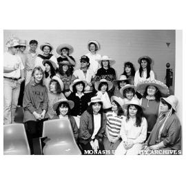 Lecturer Margo Guest (front right corner) with primary teaching students