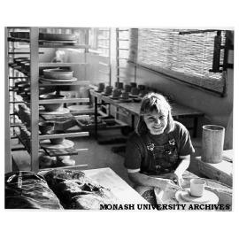 Potter Sally Gleeson in Ceramic Productions Studio