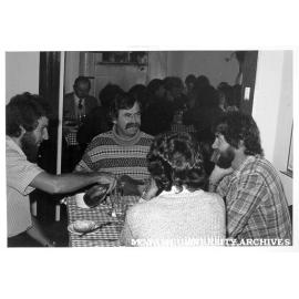 Guests at Bungles restaurant with Russell Woodley (right) EPUY co-ordinator and organiser of restaurant project.