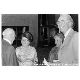 Opening of R. J. Dorey Mall. Director Mr Ron Cumming (right) with Mrs C. D. Wragg (daughter of late Mr Dorey) and Mr Wragg and President of Council Dr Lisa Brodribb (second left)