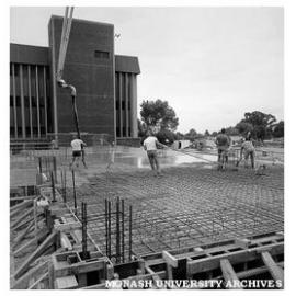 Pouring concrete for foundations of General teaching building