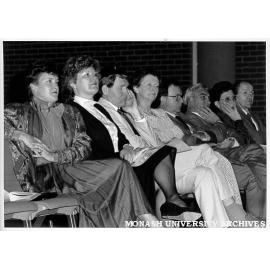 Audience at Inaugural Caroline Chisholm Oration. Eileen Wilson (second from left), Paul Rodan (third from left), Pearl Levin (seventh from left)