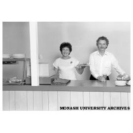 Staff Club Manager Ross Parsons and Gwen Alleyne