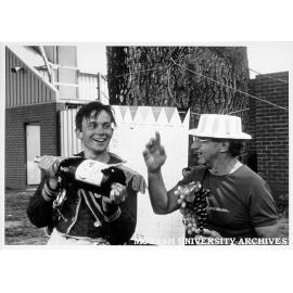 Jack Larkin presenting first prize to winner of Graphic Regatta