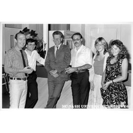 Visiting Professor Lawrence Shepp with members of Computer Imaging Group, from left: Dr John Davis, Dr Michael Morgan, L. Shepp, Dr Peter Wells, Ms Brigitta Sundermann and Ms Pam Shadbolt