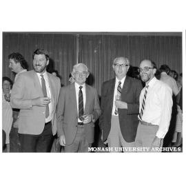 Retirement function for Mr Gerry Maynard. Former Acting Director (2nd right), with Mr Darrell Mahoney (right), Mr Noel Huggan and Dr Neville Knight