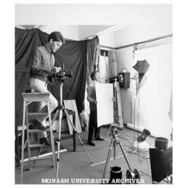 EDU photographers Michael Richards and Peter Taylor shooting exhibits for Young Australia Glass '84 exhibition