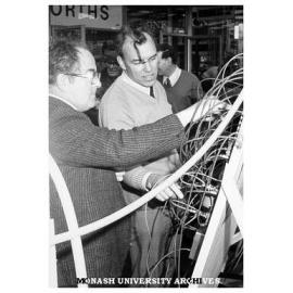 School of Industrial Studies Apprenticeship Week display at Chadstone. Ian Fox (left)