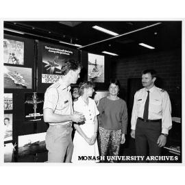 Information Day on career opportunities for graduates in the armed services. From left: Captain Greg Birch (Army), Lieutenant Yvette Price (Navy), careers counsellor Rosemary Gall and Squadron Leader John Shumack