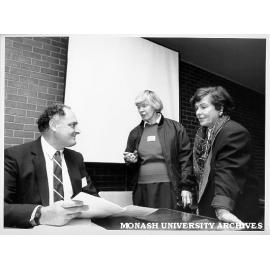 Professor Warren Ewens with careers counsellors Jill Mitchell (centre) and Joyce Taylor