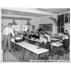 Associate Professor Grahame Taylor of Physiology with year 12 students at Caulfield Grammar
