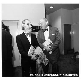 Mr Joseph Brown (left) and Mr Ray Marginson at opening of University Gallery